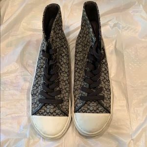 Coach high top sneakers and pouch